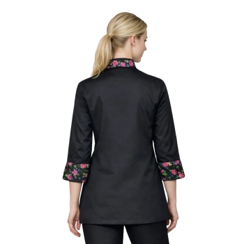 Bluza kucharska damska czarna rekaw 3/4 wzór W1 roz. XS